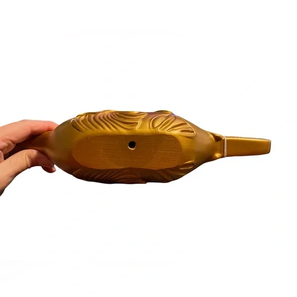 Chanukah Menorah Bird 11" Long Gold Color Resin New with Tags - Picture 5 of 6